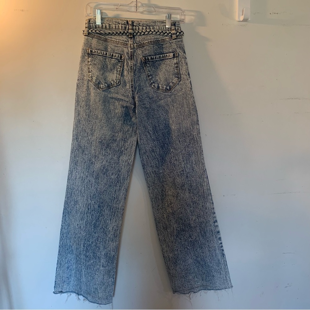 Kensie The Carla High Rise Wide Leg Braided Belt Jeans Women’s Size 0 Festival - Picture 3 of 8